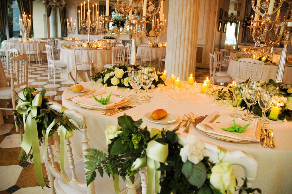 Composizione floreale matrimonio villa