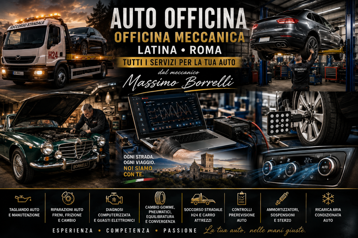 MECCANICO A SABAUDIA – LATINA – ROMA – Autofficina Massimo Borrelli Terracina – Fondi – Formia – Frosinone – Sabaudia – Latina – Roma